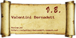 Valentini Bernadett névjegykártya